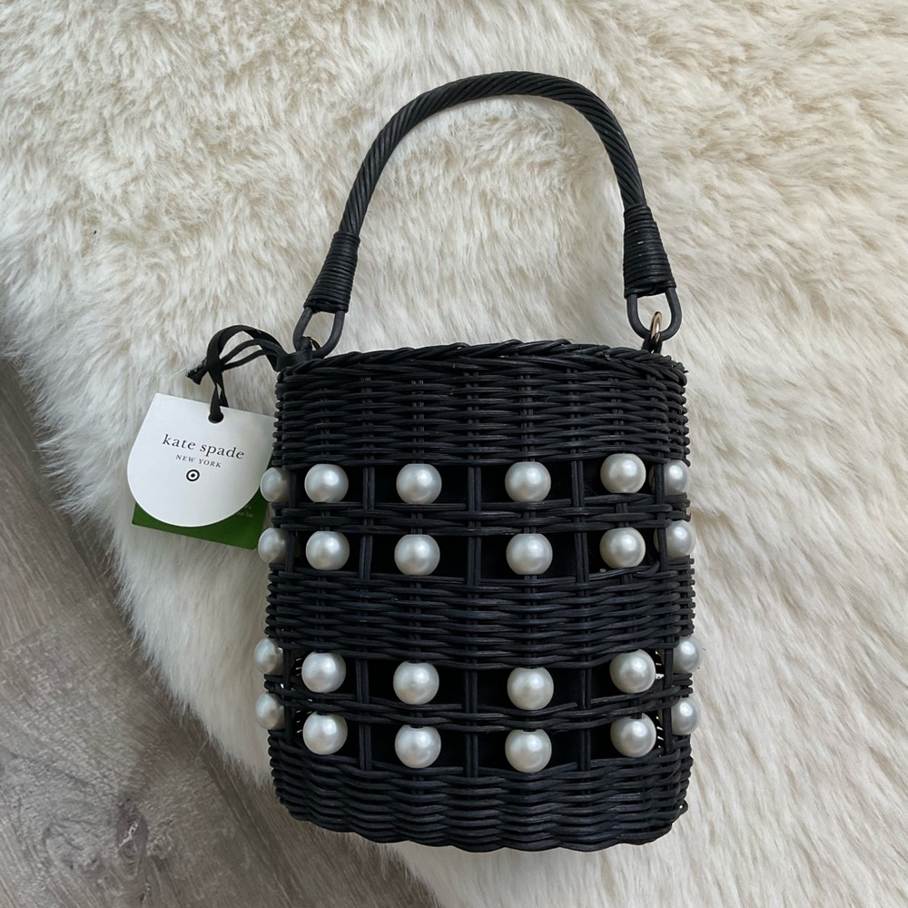 ♠️🤍Pearl Embellished Basket Bucket Bag - kate spade new york x Target Black - Picture 3 of 10